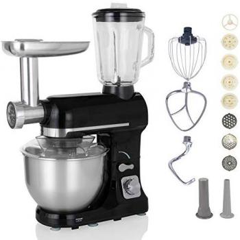 Robot Multifunción 5L 1000W Negro con Picadora y Batidora de Vidrio 1,5L - Robimix Noir Robby