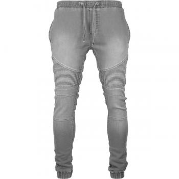 Urban Classics Biker Denim Joggpants, Pantalones de Deporte para Hombre, Grau