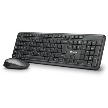 Combo Inalámbrico de Teclado y Ratón NGS Harmony Kit Español 12 Teclas Multimedia 1200 DPI Negro