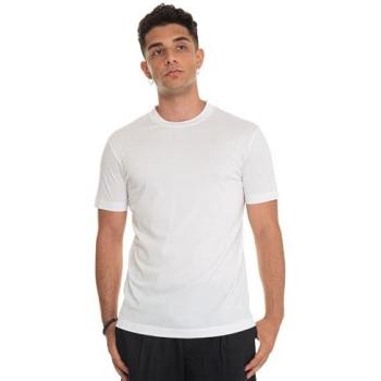 Emporio Armani Men's Logo T-Shirt in Lyocell and Cotton - Offwhite, Size L