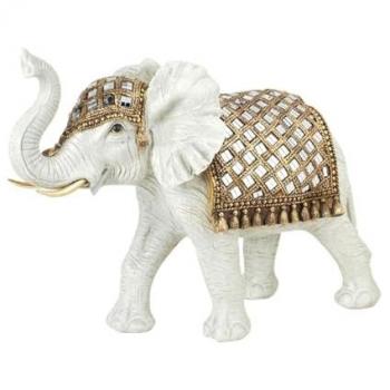 Figura Decorativa Elefante Signes Grimalt By Sigris - 26,5 x 14 x 34 cm Resina | Color: Blanco