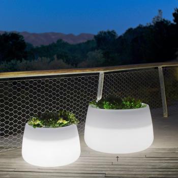 Macetero redondo con luz LED CAMELIA 80 ø79x47 cm