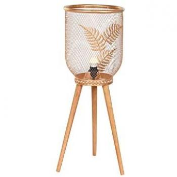Lámpara de mesa DKD Home Decor Dorado Metal Marrón 220 V 50 W Pino (32 x 32 x 90 cm)