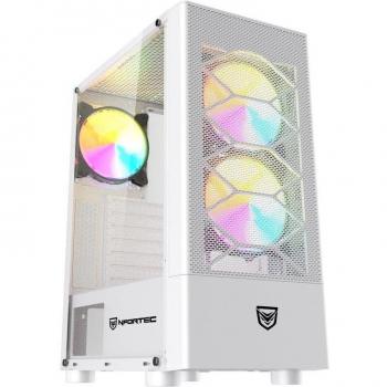 Nfortec Caelum Semitorre ATX RGB Cristal Templado USB 3.0 Micro ATX Blanco