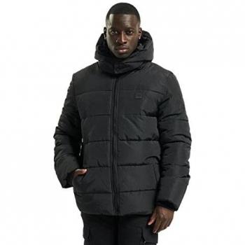 Urban Classics Men's Plus Size Hooded Puffer Jacket - Black - Sizes L to 5XL