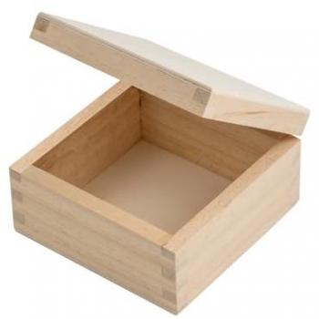 Caja de madera para decorar 12x12x6,5 cm Faibo