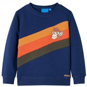 Sudadera Infantil de Manga Larga Escote Redondo Azul Marino 104