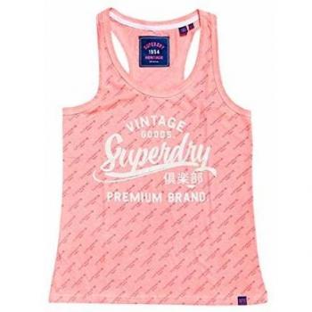 Superdry Vintage Goods Tonal AOP Entry Camiseta de Tirantes Anchos, Rosa