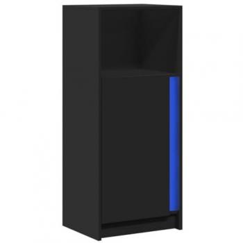 Aparador con luces LED de madera de ingeniería negro 42,5x34x100cm