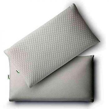 TextilECO Almohada Viscoelastica con Cremallera. Compacta Comoda Transpirable Adaptable. 2 Caras Verano Tejido 3D Invierno Acolchado. Funda Lavable. Firmeza Media. Biconfort. 75 cm