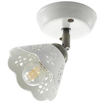 Foco 'Efgenia' Blanco de Cerámica Dimmable para Salón y Comedor (1 Luz, E14)