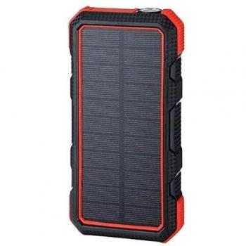 Power Bank Solar Inalámbrico Resistente al Agua 20000mAh - Rojo