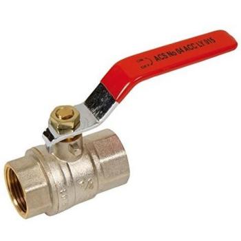 Válvula de bola de latón PN30 11/4 F/F con manija plana roja