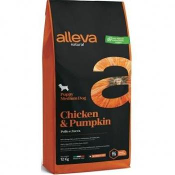 Alleva Natural de Pollo & Calabaza para Cachorros de tamaño Mediano