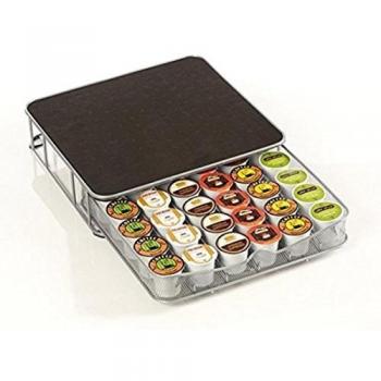 Cajón Porta Cápsulas de Café Metálico Extraíble para 30-60 Cápsulas con Soporte para Máquina de Café