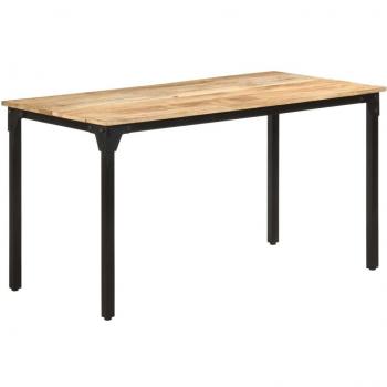 Mesa de comedor de madera de mango rugosa 140x70x76 cm color marrón Vidaxl