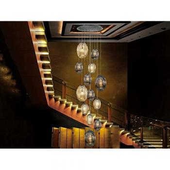 Lámpara Colgante Circular LED Ovila Schuller Fumé y Coñac 13 Luces 96 cm