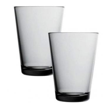 Iittala Kartio Grey Highball Tumbler Pair 40cl
