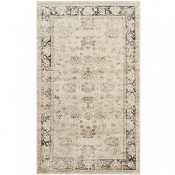 Safavieh Vintage Ivory and Black Distressed Border Area Rug 3'3 x 5'7