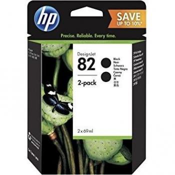 Cartucho de Tinta Original HP 82 Negro Pack Doble 2 x 69 ml P2V34A