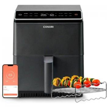 Cosori Dual Blaze Chef Edition Freidora de Aire 6.4L 1700W con Sistema 360 ThermoIQ Negra + Libro de Recetas