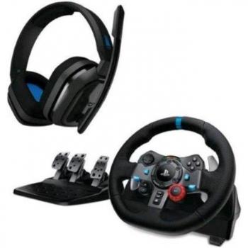 Volante Logitech G G29 + Auriculares gaming ASTRO A10, PlayStation 5 y 4/PC, Micrófono volteable, Control de volumen, Force Feedback, Negro Blanco