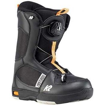 K2 Mini Turbo - Botas de Snowboard para niño, Color Negro y Naranja, Talla 36,5 EU
