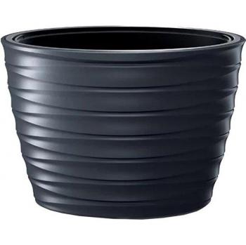 Maceta Oval 55L con Depósito - Color Antracita