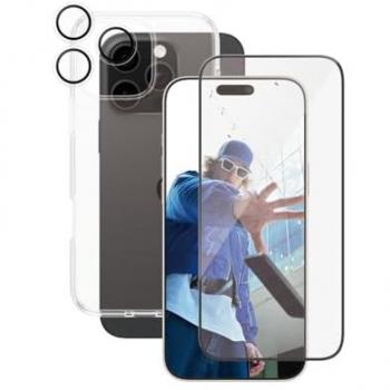 PanzerGlass CARE 3-en-1 Protector Flagship para iPhone 16 Pro Max - Funda, Cristal Templado y Cubierta de Lente, Transparente