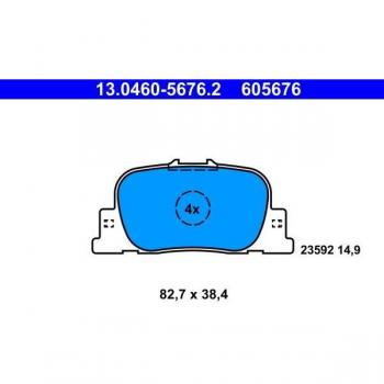 Juego de pastillas de freno ATE 13.0460-5676.2, Trasero