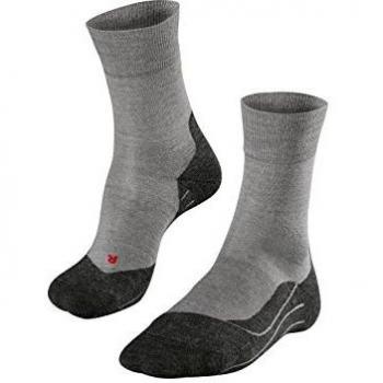 FALKE Men's RU4 Endurance Wool M SO Breathable Anti-Blister 1 Pair Running Socks, Grey (Light Grey Melange 3830), Size 5.5-7.5