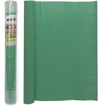 Cañizo PVC de Doble Cara - Densidad 1000 g/m2 - Valla de Ocultación Verde - Protección Visual Privacidad para Jardín, Balcón o Terraza - Dimensiones: Alto 1,5