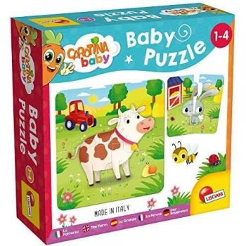 Puzzle Educativo La Fattoria Carotina - 4 Piezas para Niños de 1 a 4 Años
