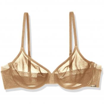Gossard Glossies Sheer Plunge Bra - Beige - Size 34B