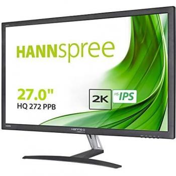 Monitor Hannspree Hanns.G HQ 272 PPB de 27 con Resolución Quad HD, Pantalla TFT LED, Tiempo de Respuesta 5ms y Brillo 250 CD/m² en Color Negro