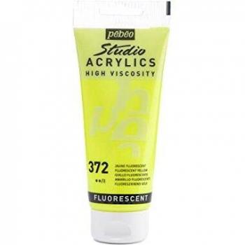 Pintura Acrílica Fluorescente Amarillo Pébéo Studio 100ml