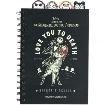 Libreta A5 Disney Pesadilla Antes de Navidad con Separadores y Páginas Punteadas