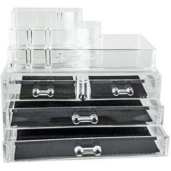 Feibrand Transparente Maquillaje Organizador 4 Cajones Y 2 Capa