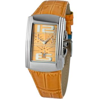 Chronotech Women's Transparent Analog Quartz Watch CT7018B-07 (Ø 33 mm) with Leather Strap