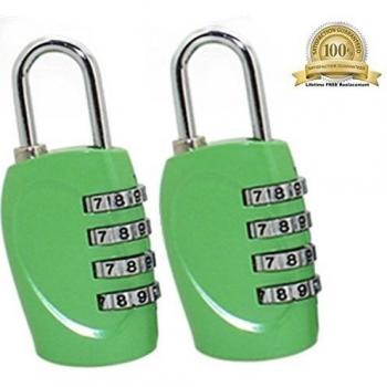 The Ultimate 4 Digit Combination Lock Padlock Set for School GYM & Sports Locker Cabinet Drawer Toolbox Suitcase Luggage - Not TSA Approved Lock