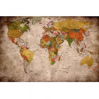 Mapa del Mundo pared decoración vintage – de Pared Retro Diseño XXL Póster Worldmap by Great Art