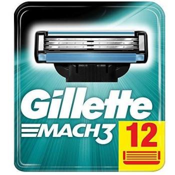 Gillette Mach3 Razor Blades for Men with Patented DLC Comfort Edge, Pack of 12 Refill Blades