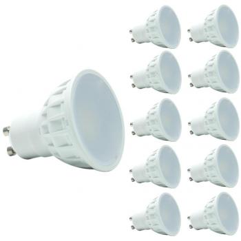 GU10 Bombillas halógenas 35-50W Equivalente,Bombillas LED Gu10 5W,Iluminación empotrada,Proyector,AC85-265V,No regulable,AC240V 450LM RA85,Blanco cálido 2700K,120°Ángulo de haz,paquete de 10 unidades.