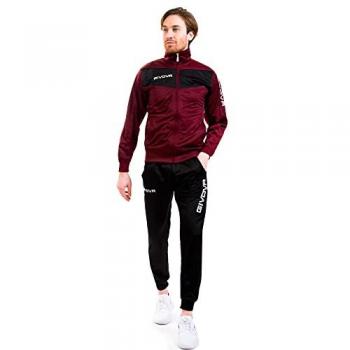 Givova Tuta Visa Chándal rojo oscuro / negro, chándal para hombre, multicolor (borgoña/negro), talla XS