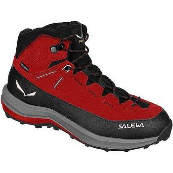 Salewa Botas De Senderismo Mountain Trainer 2 Mid Ptx K - Botas de senderismo, modelo infantil, color rojo y negro, talla 30, impermeables con tecnología Powertex