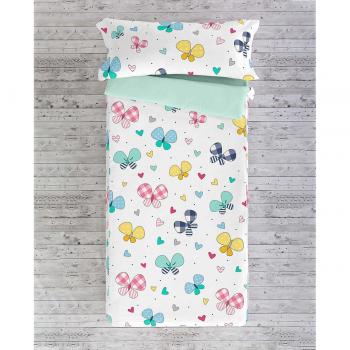 SACO NORDICO INFANTIL 100% ALGODÓN CON RELLENO ALGODÓN VICHY BUTTERFLIES COOL KIDS FABRICADO EN ESPAÑA