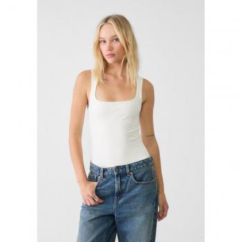 Ecru Square Neck Bodysuit XS