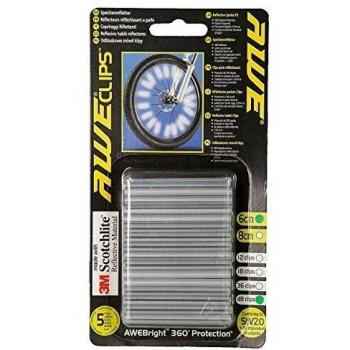 AWE® AWEBrightTM 48pcs x 6cm 360º Cubierto con 3M Scotchlite® se ajusta a BS 6102/2, garantía de 5 años gratis! / probado para TUV y StVZO alemán Road Traffic aprobaciones bicicleta moto reflectante habló Clips 48pcs, TUV certificado, Rolling Road 