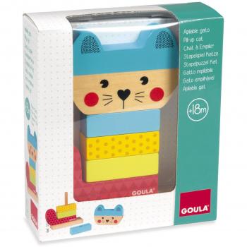 Goula - Juguete apilable con Gato, Color Azul, Rojo y Amarillo