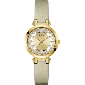 Reloj de mujer Guess Crystal clear GW0535L4 de piel y correa dorada